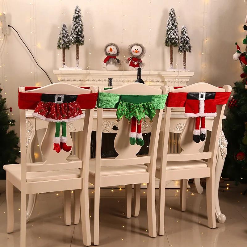 Christmas Chair Cover New Santa Claus Belt Chair Cover Christmas Elf Chair Cover Girl Skirt  Christmas Decoration