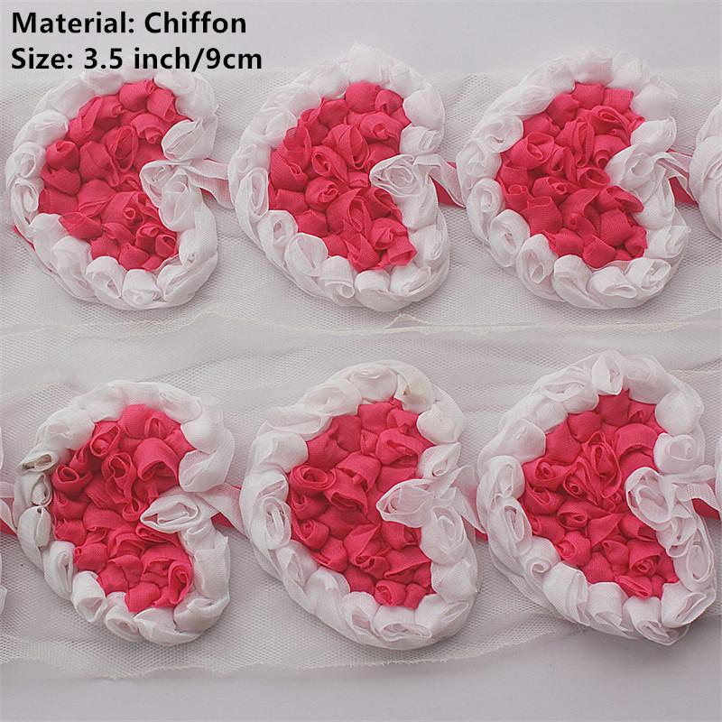 20 шт. Большие шифоновые розы в форме сердца, нашивки для DIY, одежда для маленьких девочек, платье, ромпер, рубашки, швейные украшения, материалы для бантов для волос