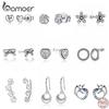 BAMOER Authentic 925 Sterling Silver Shine Beautiful Cute Stud Earring for Women Fine Jewelry Gift