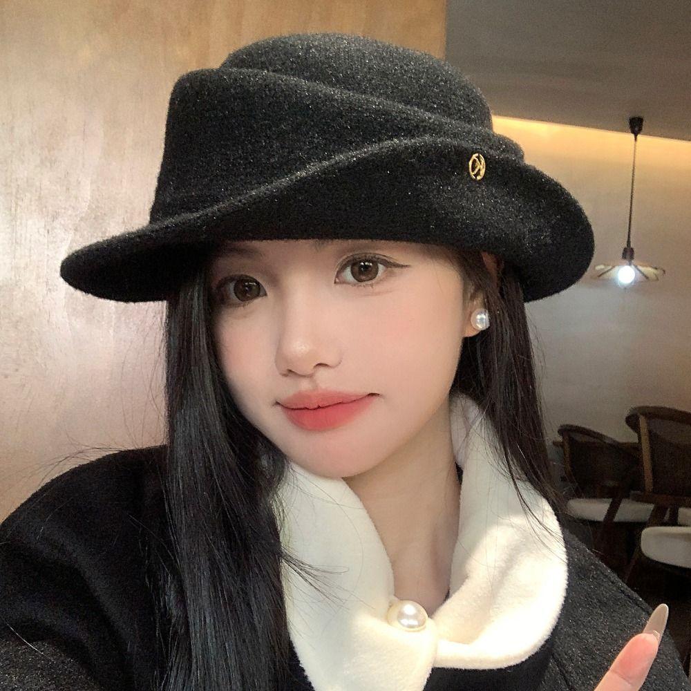 Элегантная черная фетровая шляпа в британском стиле, женская джазовая шляпа во французском стиле Хепберн, кепка с плоским верхом, для церкви