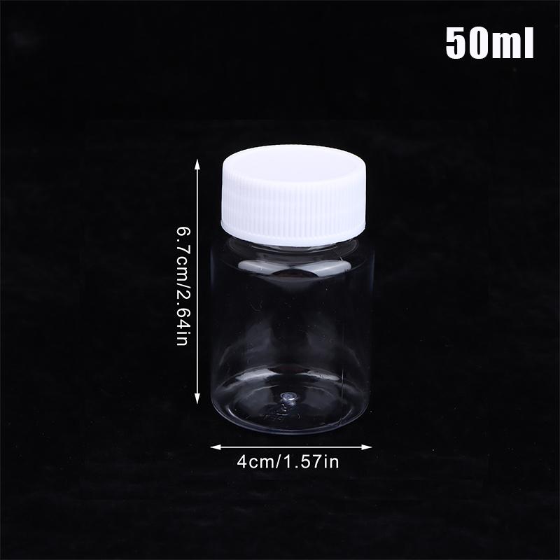 15-500Ml Transparent Plastic Bottle Wide Mouth Medicine Bottle With Screw Lid Seal Vials Liquid Reagent Container Food Grade