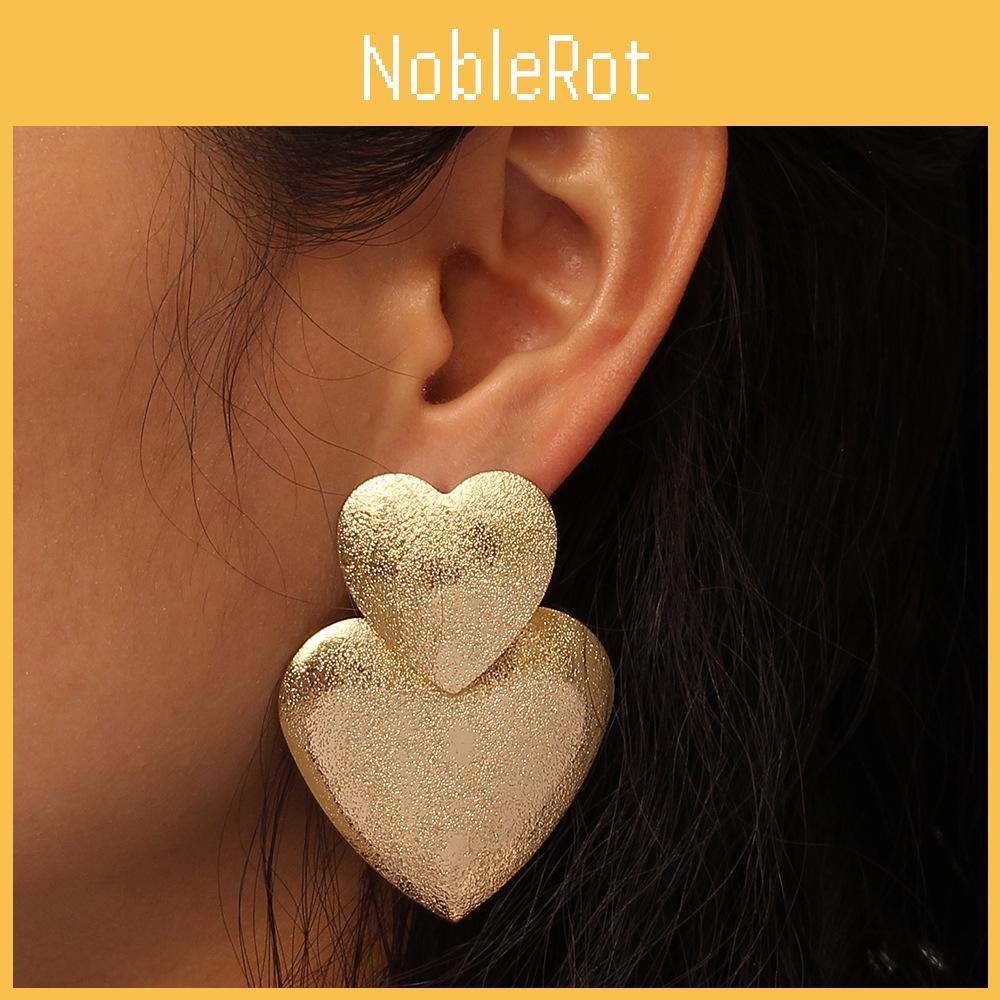 Earrings Metal Heartshaped For Women Fashion Geometric Design Gift Wedding