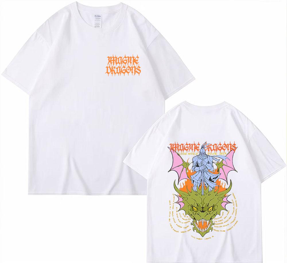 Imagine Dragons KNIGHT DRAGON World Tour Merch Tshirt Men Women Harajuku Aesthetic Hip Hop Tops T Shirts Summer Comfort T Shirt