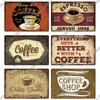 Decor Coffee Vintage Tin Sign Metal Sign Decorative Plaque Retro Plate Cafe Kitchen Living Room Coffee Bar Decoration