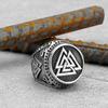 Европейский и Американский Викинги Один Треугольник Логотип Сила Руна Кольцо Нержавеющая Сталь Мужской Амулет Молодежная Мода Кольцо Украшение