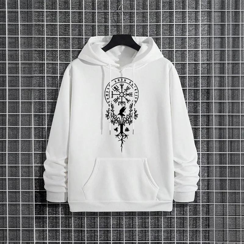 Men's Hooded Sweatshirt Male Trendy Casual Autumn Winter Hoody Ancient Viking Rune Pattern Hoodies 2025 Urban Streetwear Fashion