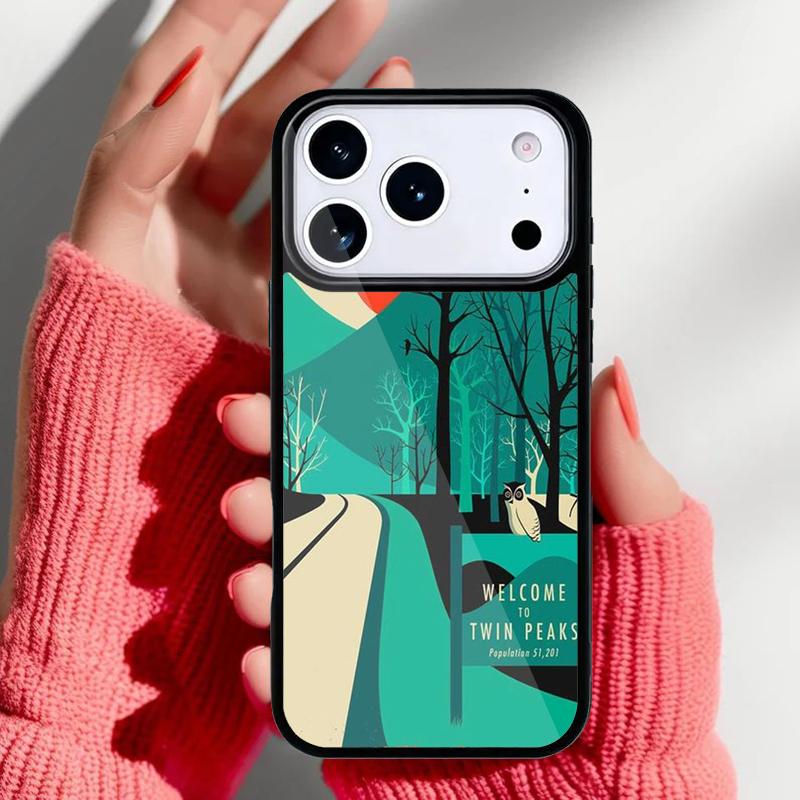 twin peaks print Phone Case for iPhone 17 Air 16e 15 14 13 Pro Max Back Cover for 12 11 Pro Coque