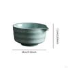 Ceramic Green Tea Bowl 500ml 14x12.6x7.2cm Lightweight for Friends Lovers Multifunctional