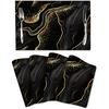Black Gold Marble Texture Placemats Set of 4, Black Table Mats, Heat Resistant Washable Linen Place Mats for Kitchen Dining Table Farmhouse 12"x18",