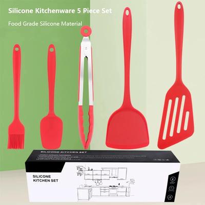5 шт. силиконовая кухонная утварь набор антипригарная кухонная утварь кухонная лопатка ложка западный зажим кухонная утварь кухонные принадлежности
