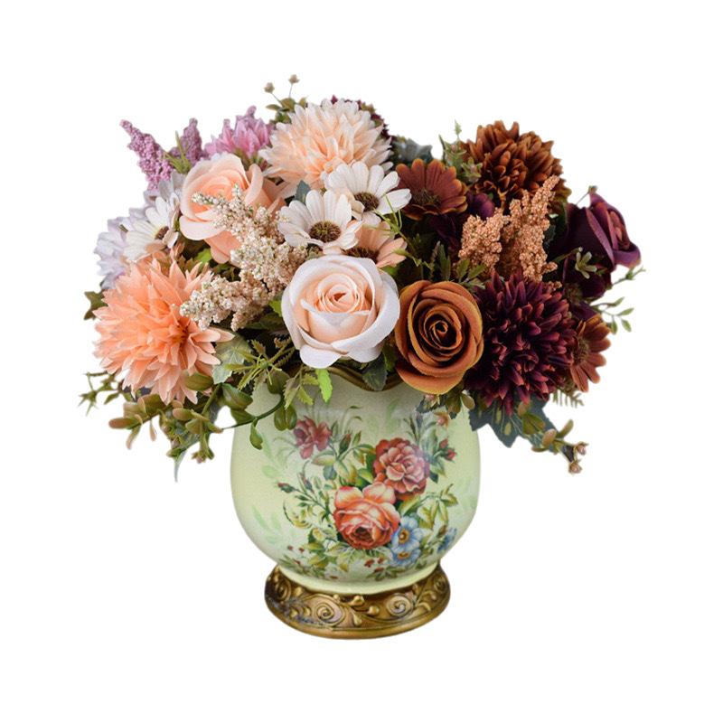 1 шт. Искусственные розы цветы свадебный букет невесты сад поддельные шелковые пионы гортензии ваза украшение для дома реквизит для фото