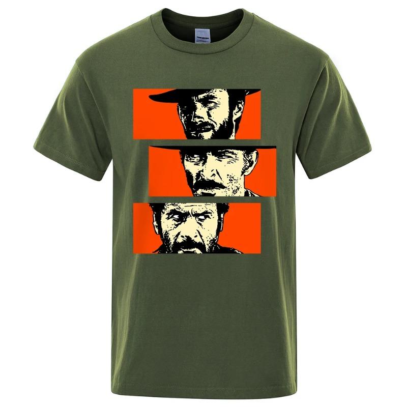 Футболка для мужчин The Good The Bad Ugly Blondie Angel Eyes Tuco Cowboy Футболка для мужчин Il Buono Brutto Cattivo Футболки большого размера из хлопка для мужчин