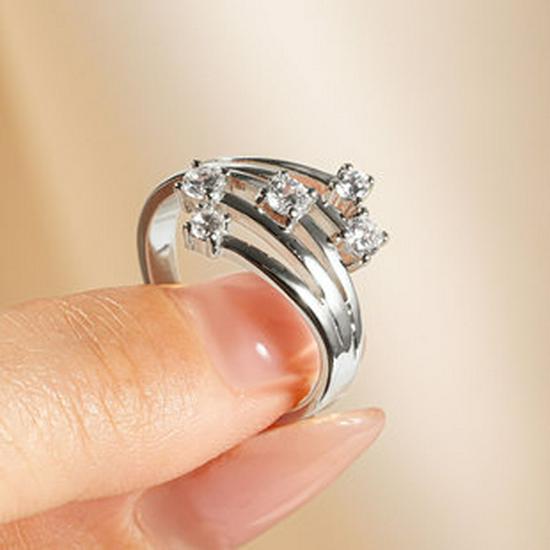 Женское кольцо с широким ободком и микропаве из цирконов - Модное, Роскошное, Трендвое Заявление