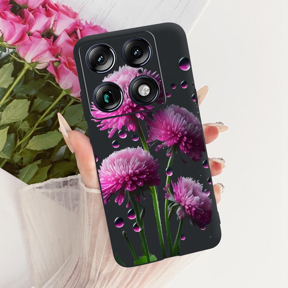 Для Motorola Signature 2026 Чехол Популярный Цветочный Мраморный Расписной Чехол Мягкий Силикон Черный Корпус Телефона Для Moto X70 Air Pro Fundas