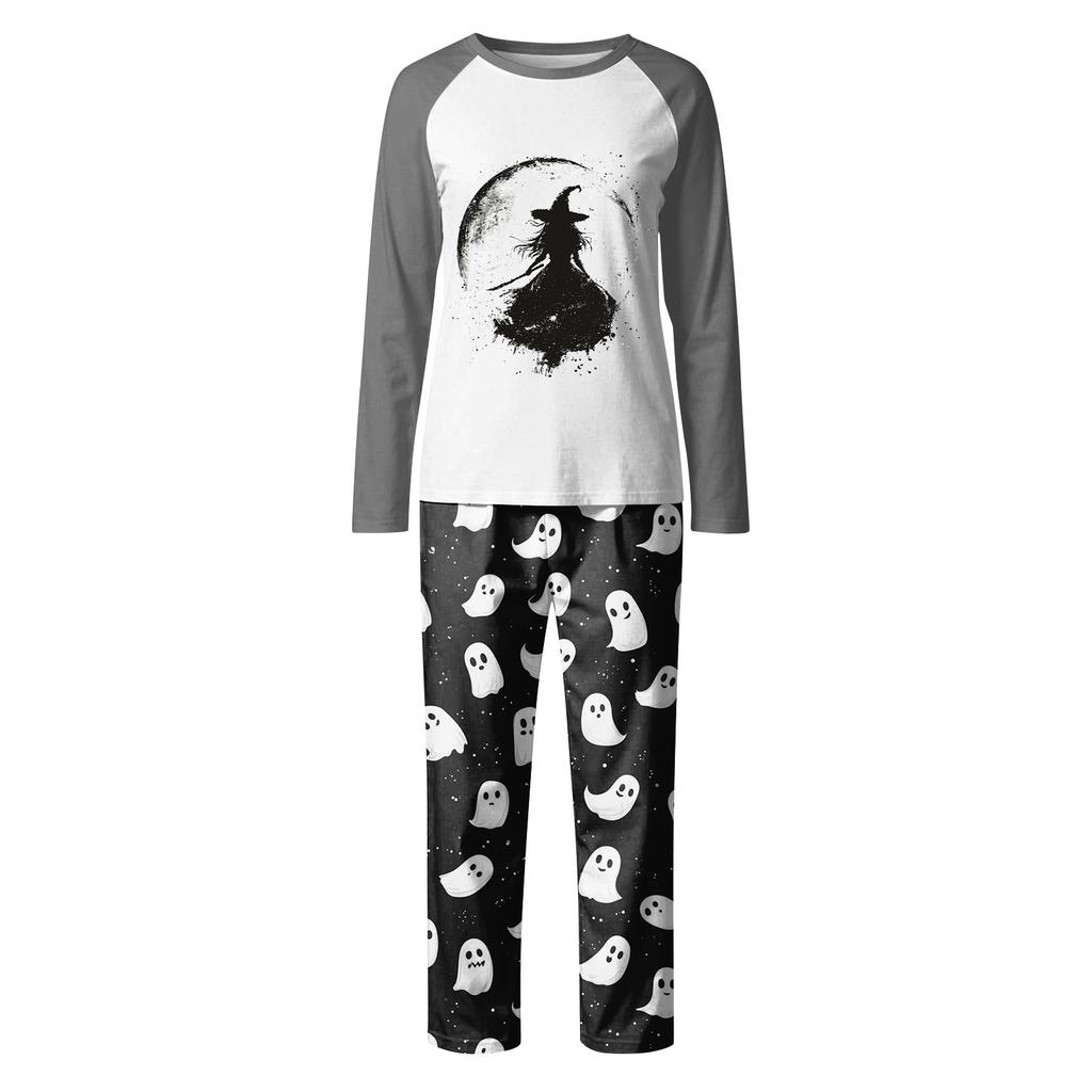 День Хэллоуина Принты Семейный Комплект с Длинным Рукавом (Топы+Брюки) Семейные Комплекты
