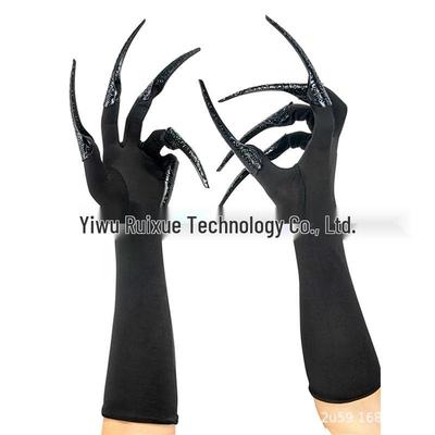 Черные когти Хэллоуин перчатки и кольца на ногти кошки - Стиль вампира, ведьмы, демона, ворона