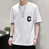 Summer Pure Cotton Loose Round Neck Short Sleeve T-shirt Men's Clothing Print Top