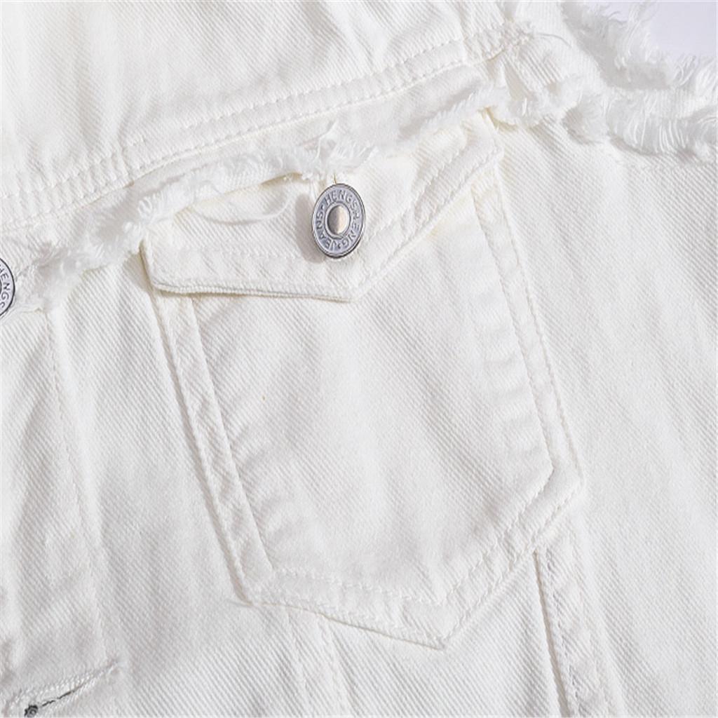 Мужская новая мода джинсовый жилет повседневная ковбойская куртка с плечевой блузкой