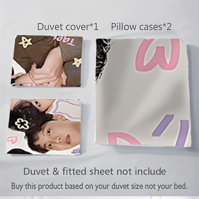 3Pcs Kpop Stars Collage Bedding Sets For All Sizes New 3D Printed Bed Cover Comforter Duvet Cover Pillowcase Bedroom Decoration