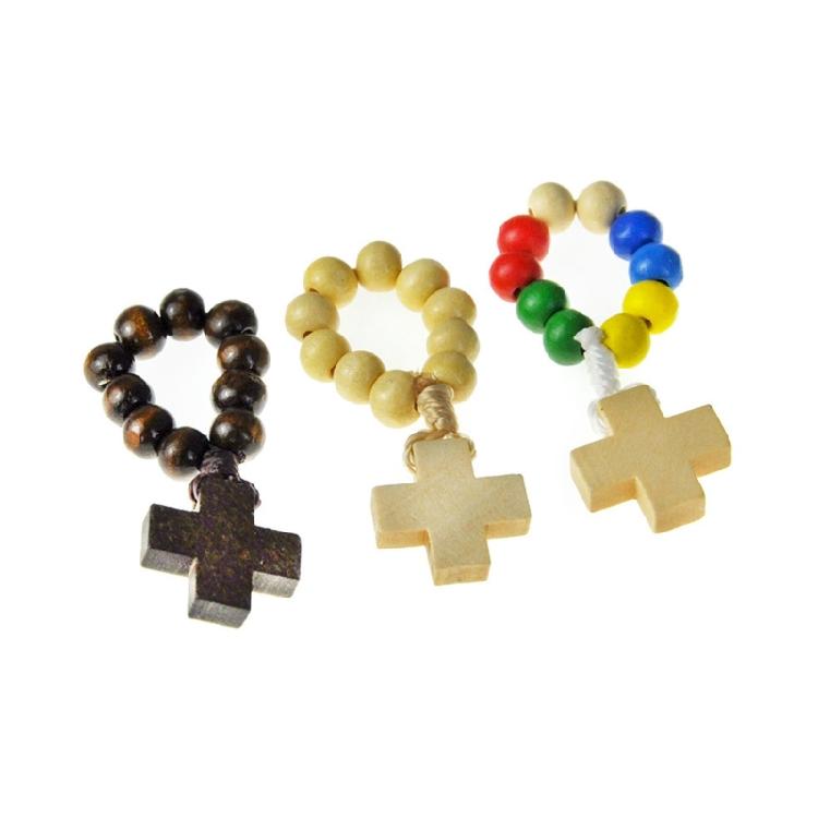 Wooden Rosary Beads 8mm with Crosses Pendant Gift for Prayer & Meditations Beads Religious Accessories