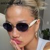 Стимпанк Овальные Солнцезащитные Очки с Маленькой Оправой Женские Модные Металлические Солнцезащитные Очки класса Люкс для Дам Винтажные Очки для Вождения UV400