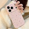 Цветочный корейский силиконовый чехол для телефона для iPhone 17 Pro 16 11 13 12 15 14 Pro Max Крем-розовый с маленькими цветами Защита камеры