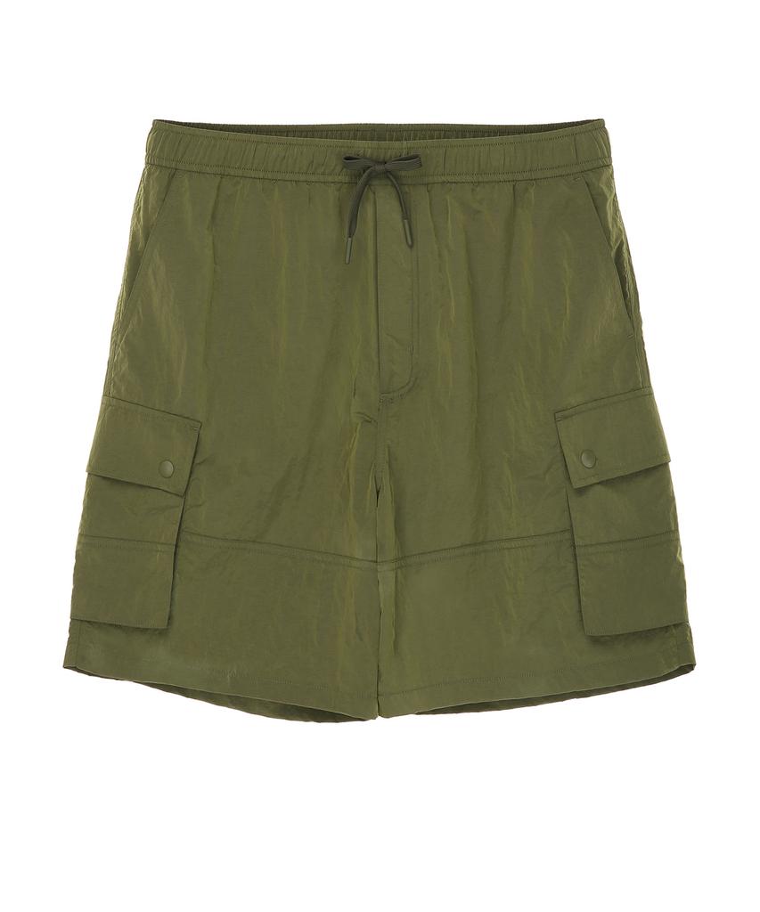 IL CORSO Metallic Nylon Shorts Khaki