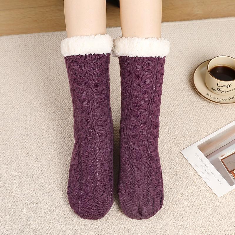 Носки-тапочки, рождественские носки, носки-ковры, женские осенне-зимние с бархатной средней трубкой