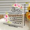 Floral Heart Aunt Gift. Personalized Acrylic Decor for Home, Office or Special Occasions.