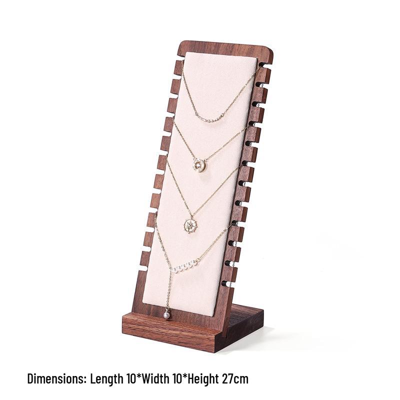 Walnut Jewelry Display Stand Set: Ring Tray & Necklace Mannequin