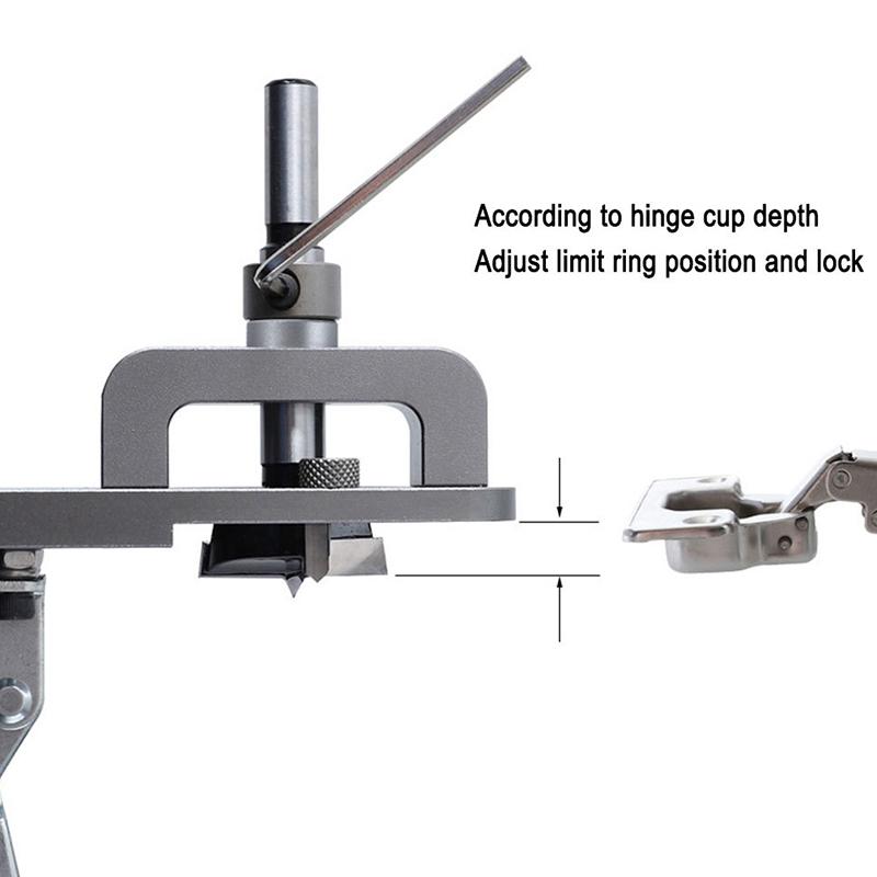 Мебельная петля Сверление Деревообрабатывающие инструменты 35 мм Петля Сверлильный кондуктор Комплект Открыватель отверстий для петель Шаблон Перфоратор Локатор Шкаф