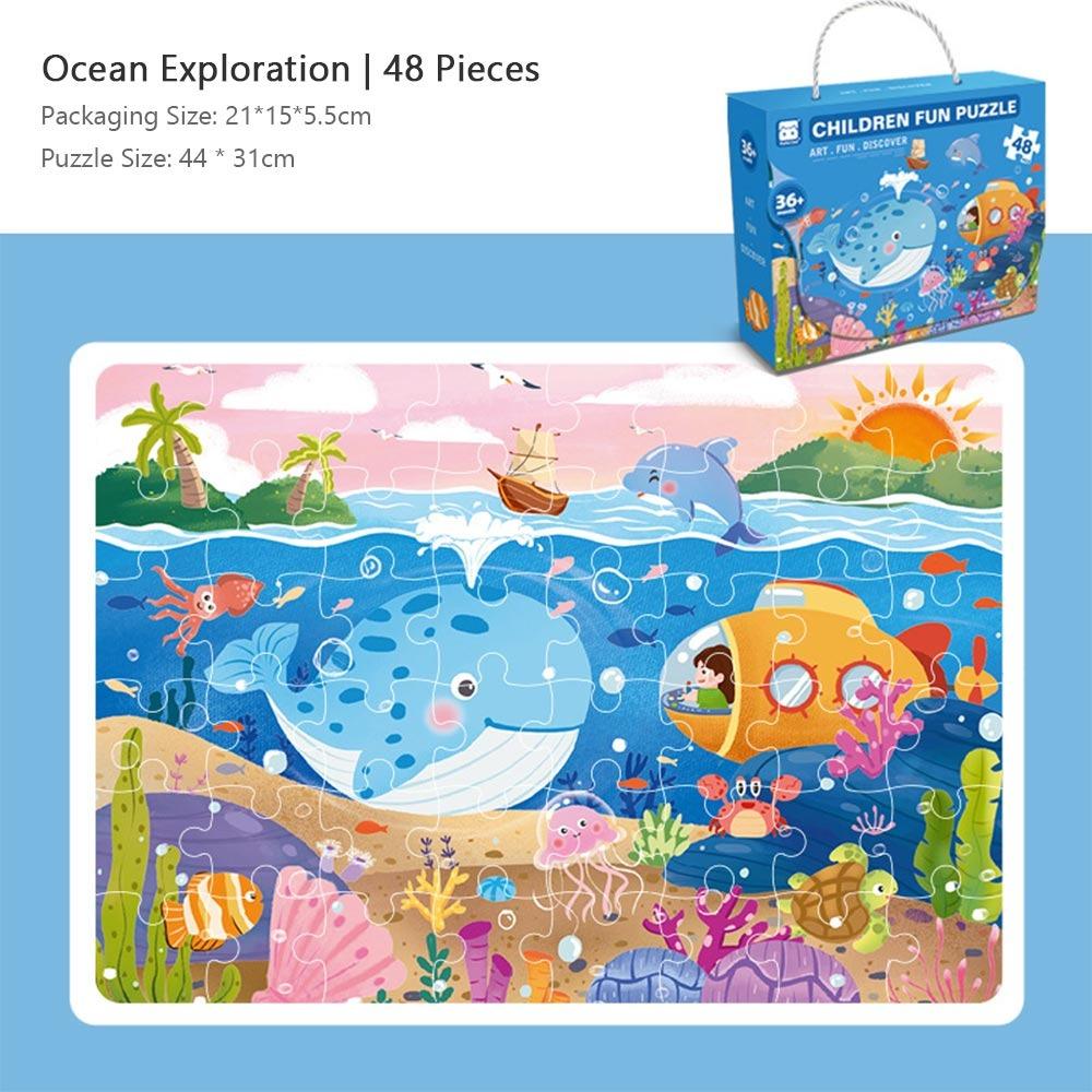 24/48/60pcs Large Puzzle Gift Box Multicolor Thematic Puzzles Children Education