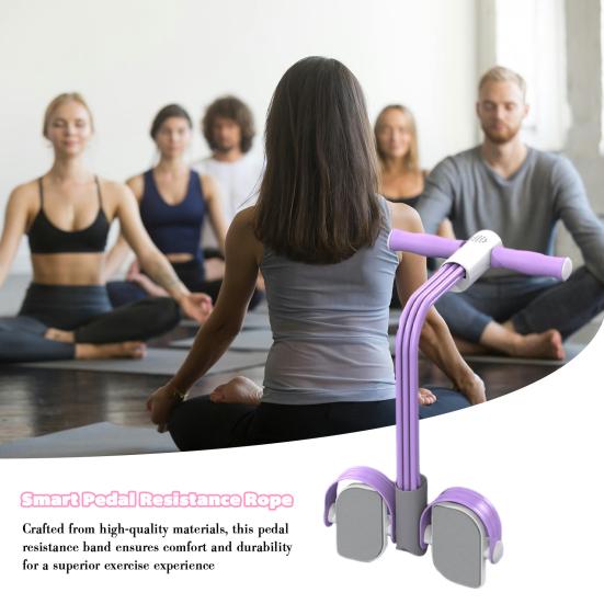 Педальный эспандер с цифровым счетчиком, многофункциональный натяжной трос, 4/6-трубчатый, эластичный, для йоги, педаль-пулемет, тренажер для растяжки тела, домашний спортзал, тренировки