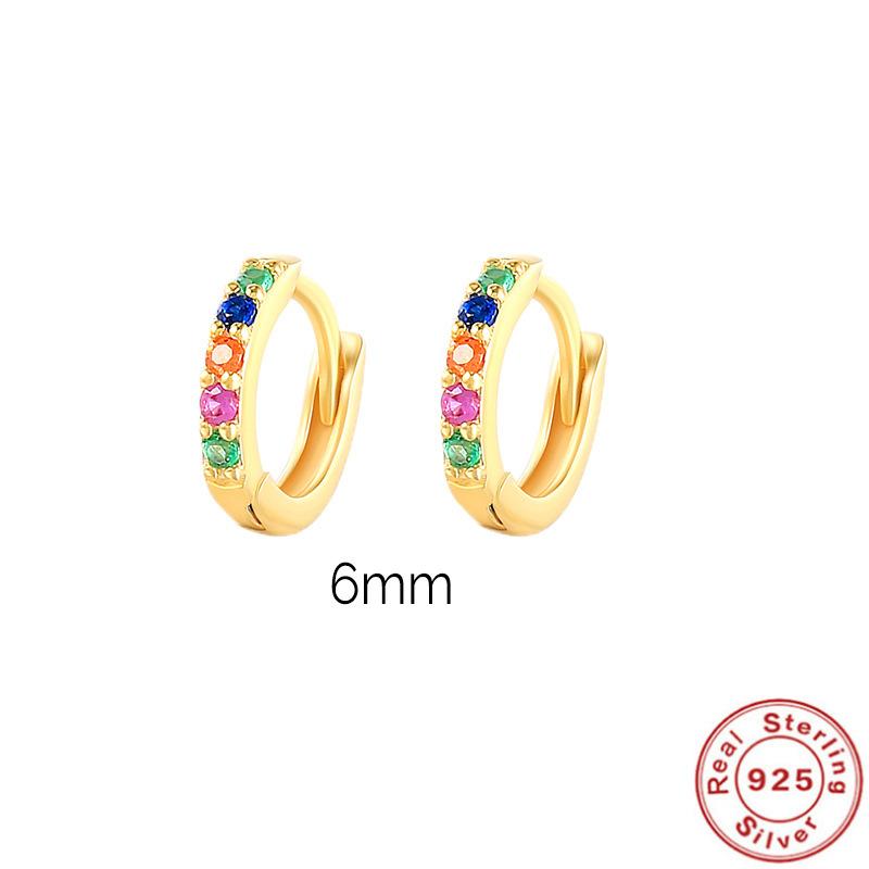 Стильный классический минималистичный Presence S925 стерлингового серебра цветные бриллиантовые серьги серьги застежки для ушей уличные хипстерские серьги