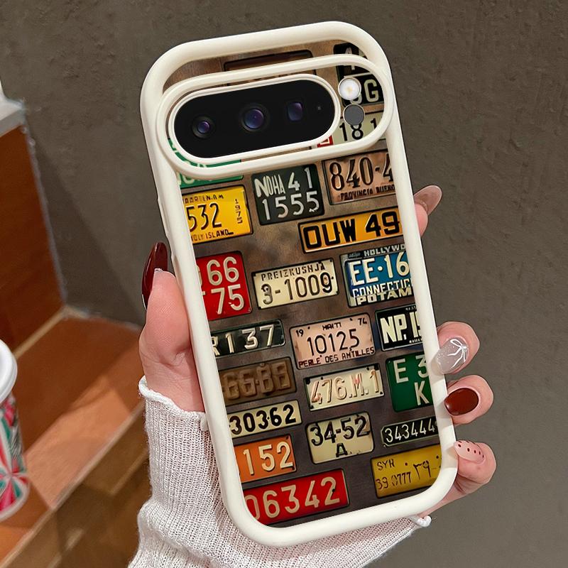Ретро номерной знак TPU чехол для Google Pixel 10 8 7 Pro Pixel 10 9 Pro XL Ударопрочный силиконовый чехол для Google Pixel 9A 7A 8A