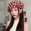 Тонкая восьмиугольная шляпа в японскую ретро-клетку на раннюю осень, модный берет, детская дышащая, маленькая шляпа газетчика в литературном стиле