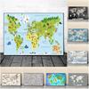 Карта мира, холст, картина с изображением животных, образовательные плакаты и принты, настенные художественные фотографии, детская комната, домашний декор, без рамки