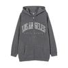 Zip-Up Hooded Sweatshirt Women Loose Fit Streetwear Geometric Print Cotton Long Sleeve Oversized Pullover