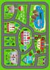 Car Circuit Play Mat - Mani Textile - Village - Washable and Non-Slip - 80x150 Cm