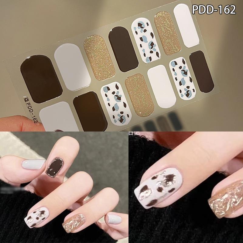 60 стилей DIY полуотвержденные гелевые наклейки для ногтей долговечные однотонные свежие цветы весной полоски для ногтей патч-слайдер наклейка с полным покрытием