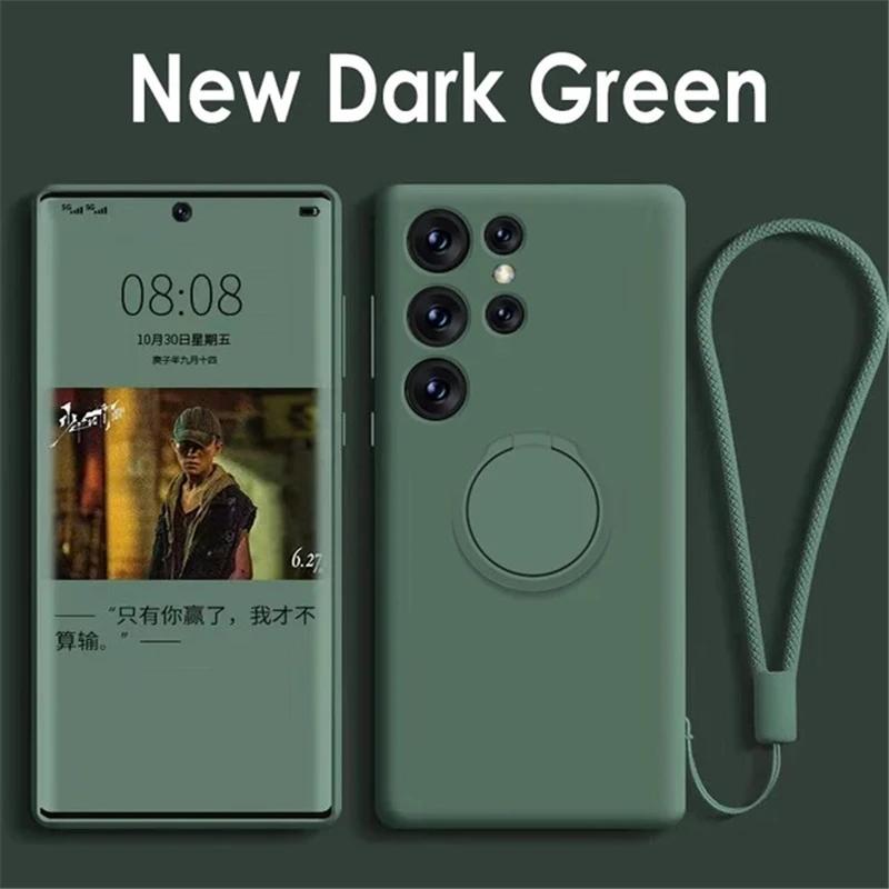 Чехол S25 S24 Ultra Plus Жидкий Силикон Магнитное Кольцо Подставка Мягкий Чехол Для Samsung Galaxy S25 S24 S23 S 25 Ultra Plus S25Ultra