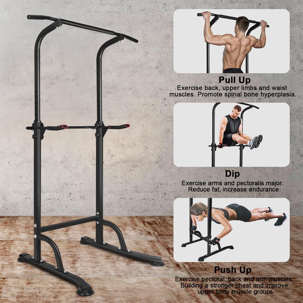 Sport Power Tower Adjustable Dip Station & Pull Up Bar - 149kg Capacity, Height Adjustment (168.91 -210.06cm)