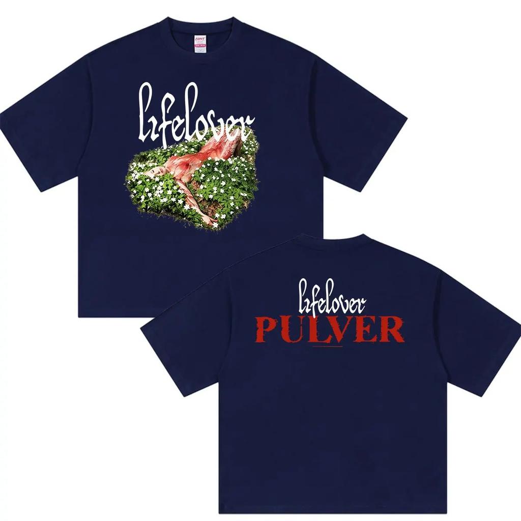 Men Women Lifelover Pulver Black Metal Band Graphic T Shirt Print O Neck Short Sleeve Loose Fit Casual Summer Streetwear Unisex Daily Tops Tees