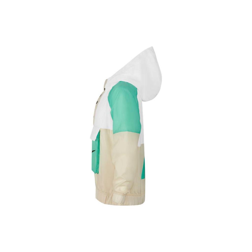 Nike Куртка с капюшоном и полумолнией, цветные блоки, детская, зеленая DX6297-100