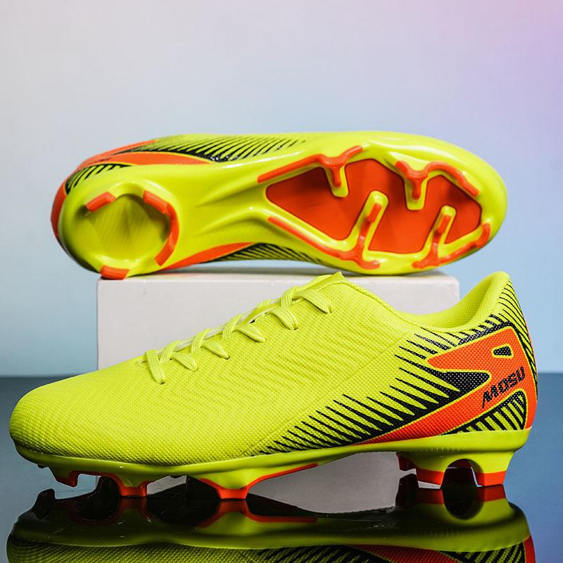 Men Football Boots Long Spikes High Ankle Soccer Shoes FG Outdoor Grass Cleats Soccer Boots Training Sport Football Shoes