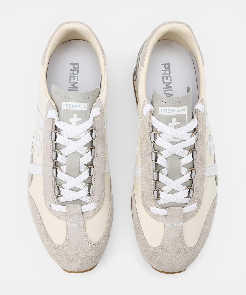 Premiata [26Ss][Jackyx] White Logo Patch Cowhide Men'S Sneakers
