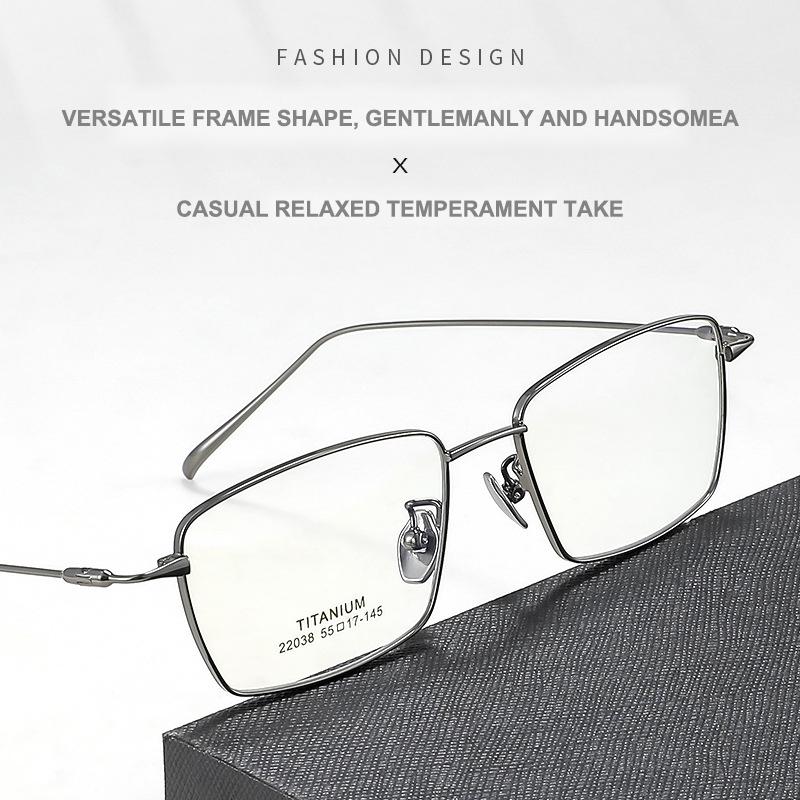 Роскошная Оправа для Мужских Очков в Стиле Business Casual Безвинтовая Конструкция Ультралегкая Полутитановая Модный Тренд Ретро Квадратные Очки Новый Стиль
