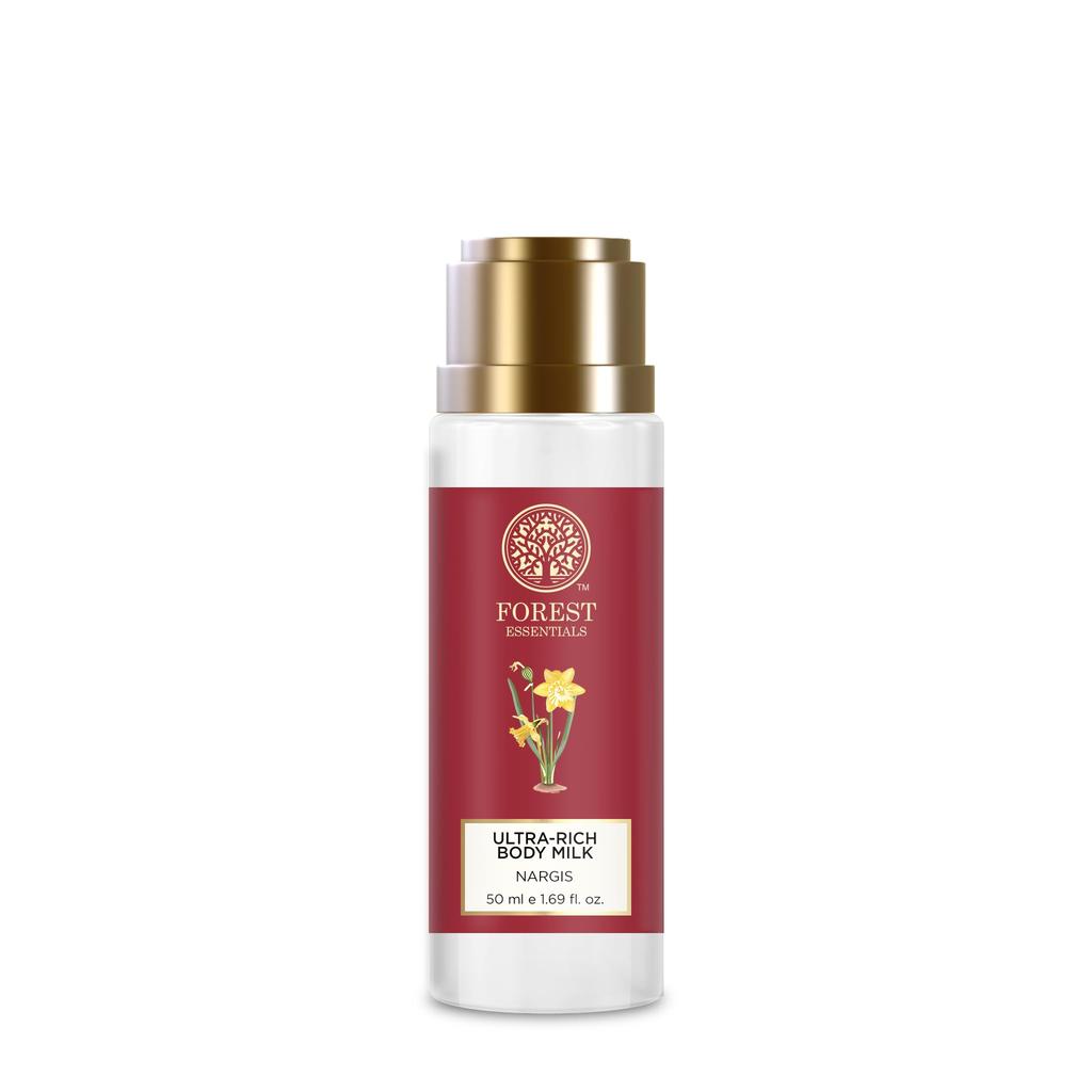 Forest Essentials Насыщенное Молочко для Тела Наргис | Аюрведический Питательный Лосьон для Тела для Восполнения Влаги Кожи, Делает Ее Гладкой и Ароматной