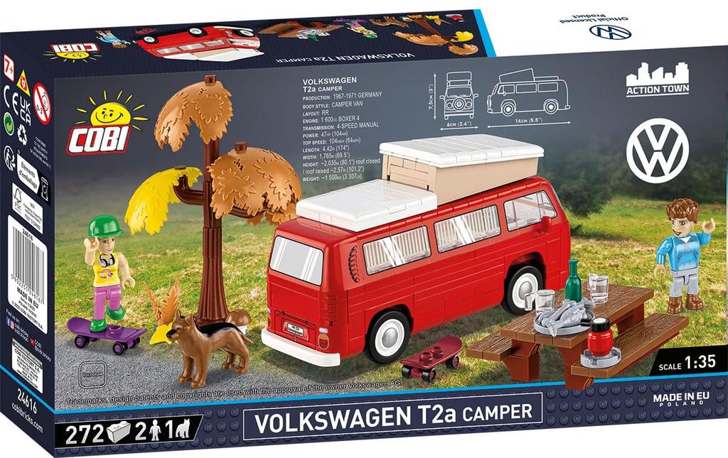COBI Blocks Volkswagen Delivery Van T2a 135 Scale 272-Piece Camping Life [MADE IN EU] 24616