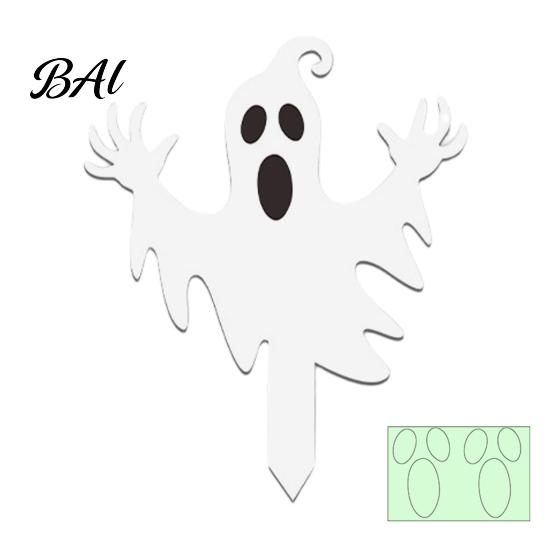 Reusable Garden Art Halloween Ghost Stake, Spooky Glow-in-The-Dark Yard Sign, Pumpkin Villa Lawn Accents Scarecrow Acrylic Decoration for Pathway